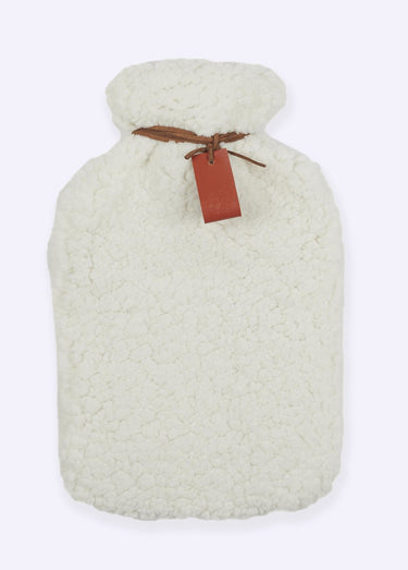 Bouillotte à eau avec housse sherpa Blanc