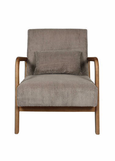 Fauteuil lounge en velours cotelé 2T Taupe