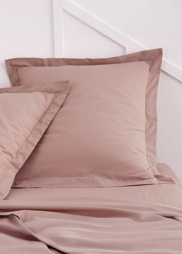 Taie d'oreiller coton unie Rose des sables