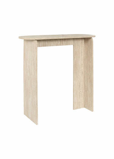 Console design, effet pierre travertin Blanc/Beige