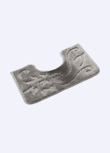 Tapis de bain motif ton sur ton antidérapant Gris