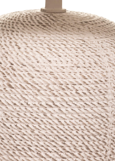 Lampe pied céramique aspect corde DAVIA Blanc