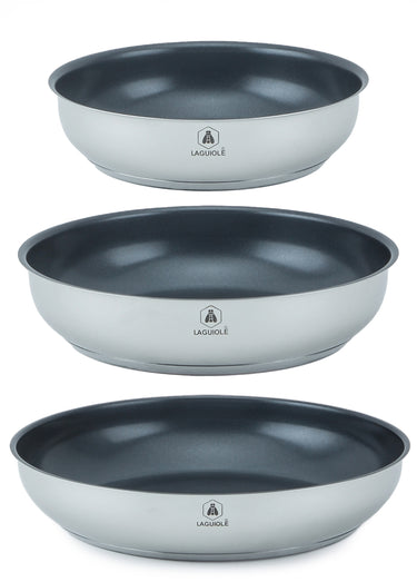 Set 7 pièces inox antiadhésif, Réactif Gris