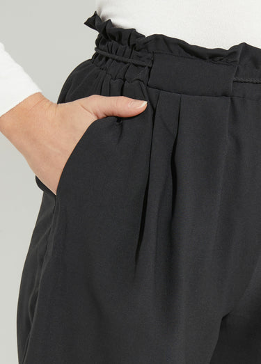 Short souple élastiqué, Essentiel Noir