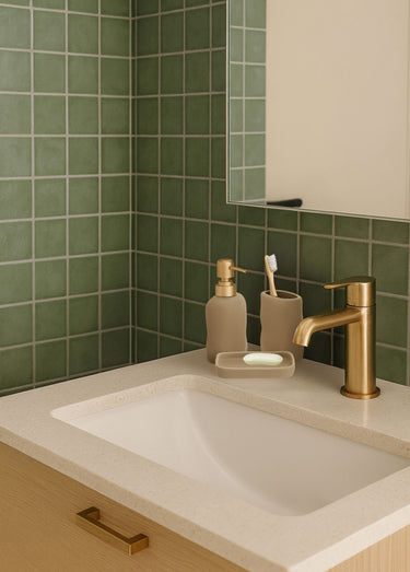 Set salle de bain 3 pièces en céramique Taupe