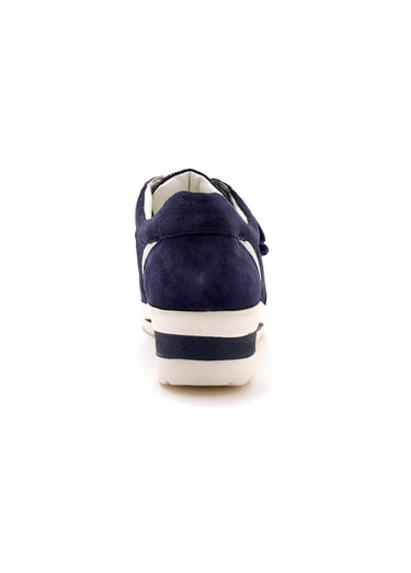 Derbies scratchés cuir largeur confort Marine