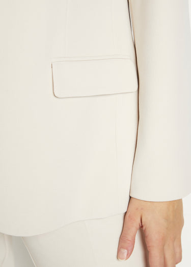 Veste blazer coupe droite maille unie Beige
