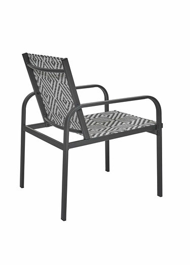 Salon de jardin tressé, 3 pièces Gris