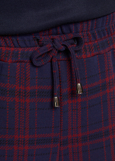 Pantalon droit maille unie ou jacquard Carreaux