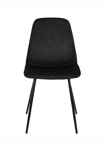 Set 4 Chaises velours cotelé, pieds métal Noir