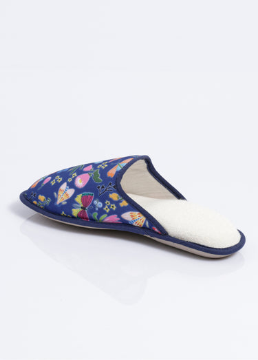 Chaussons mules souples largeur confort Marine