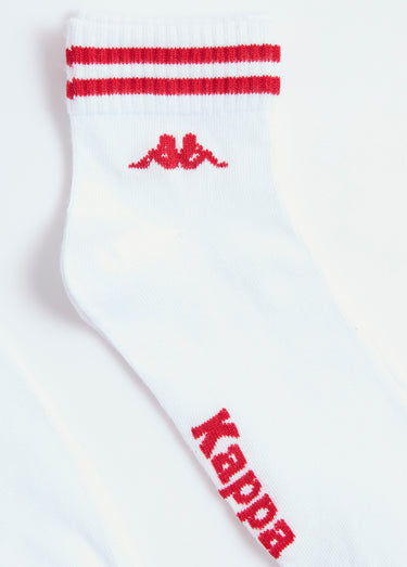 Mi-chaussettes sport avec bord rayures Blanc
