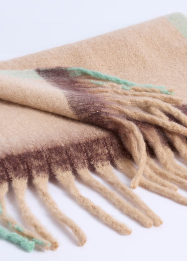 Echarpe longue multicolore fantaisie Beige