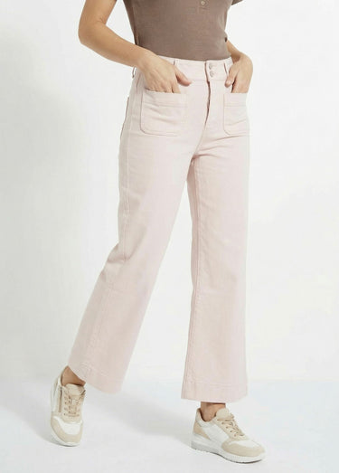 Jean flare taille haute, spécial PETITE Rose des bois