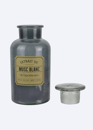 Bougie verre teinté rétro parfumée, 21cm Bleu