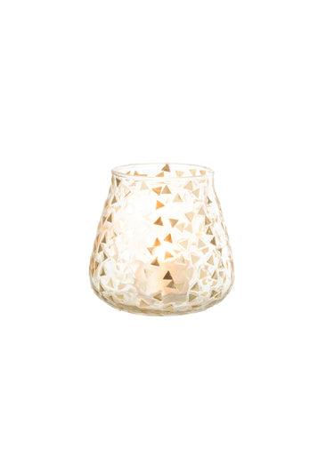 Photophore en verre avec motifs Dore