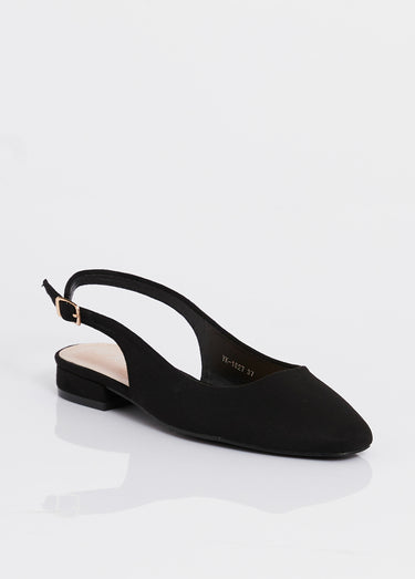 Ballerines bride slingback, bout amande Noir