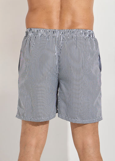 Short de bain à rayures fines Raye Noir