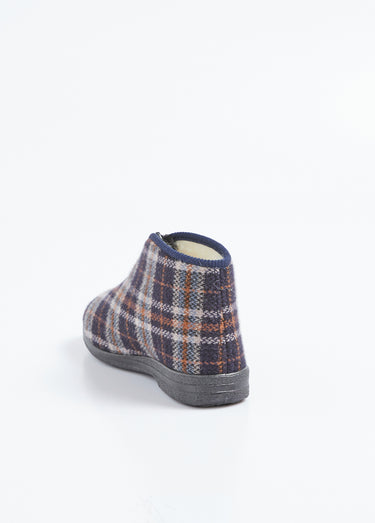 Chaussons montants zippés chauds confort Marine