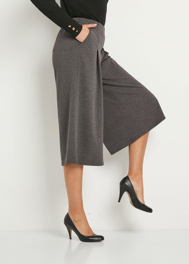 Jupe-culotte taille semi-élastiquée maille milano Anthracite