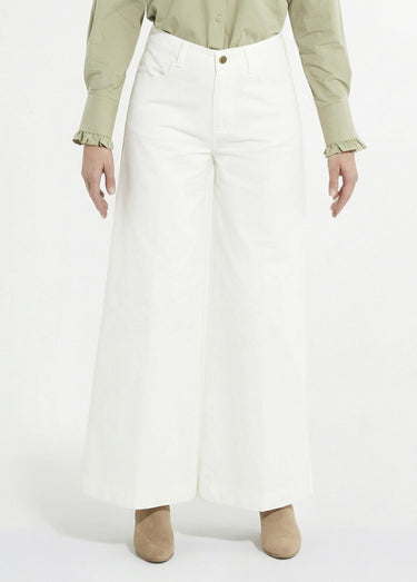 Jean large taille haute, spécial GRANDE Blanc