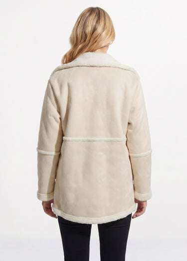 Manteau effet peau lainée femme chaud et élégant Peau Lainée