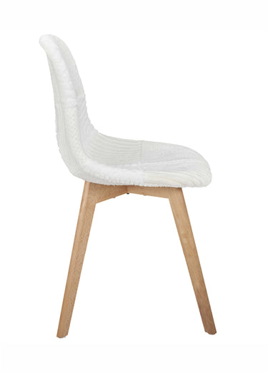 Set 4 Chaises assise patchwork clair Blanc patchwork