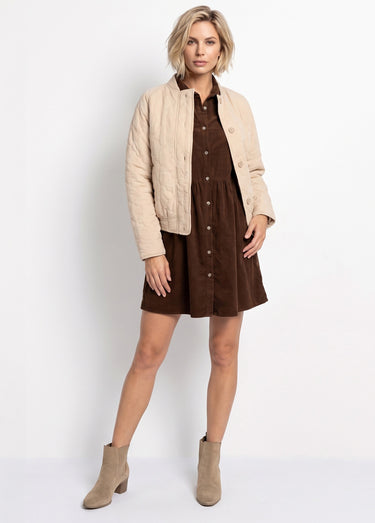Veste teddy matelassée inspiration bohème Ecru