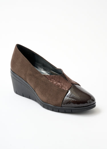 Chaussure de ville compensée largeur confort Marron