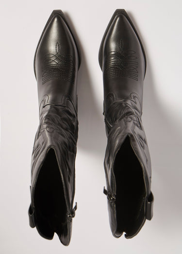 Bottes avec surpiqûres façon santiags Noir