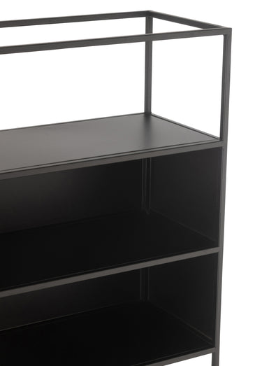 Etagère métal mat 2 niches + 1 tablette Noir