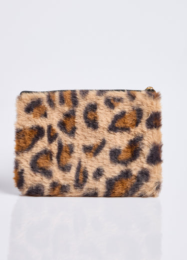 Pochette porte monnaie fourrure léopard Leopard