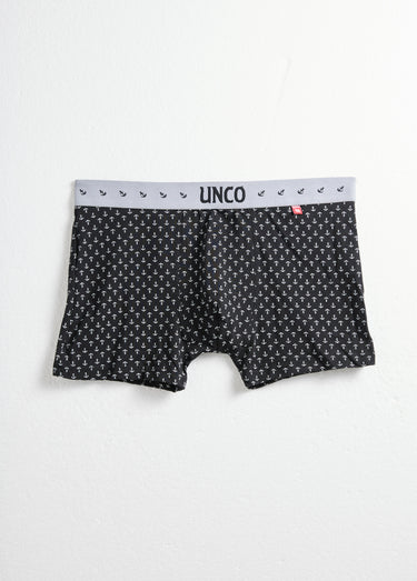 Boxers uni et fantaisie thème marin Imprimé noir