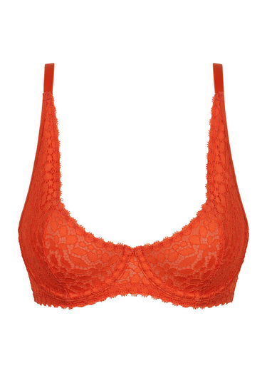 soutien-gorge fleuri armatures, DAILY DENTELLE Rouge Feu