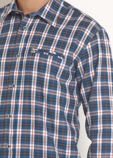 Chemise flanelle chaude petits carreaux Carreaux Marine
