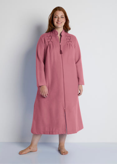 Peignoir zippé maille Courtelle® Rose