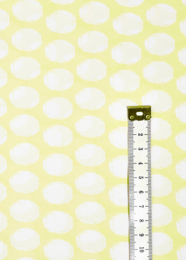 Coupon tissu habillement voile, pois Citron Pois Blanc