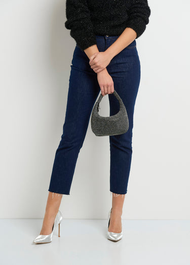 Petit sac à main chic en maille strass Noir