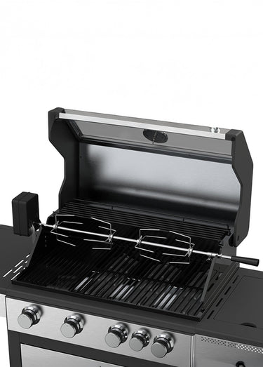 Kit de rôtisserie inox pour barbecue Noir/Gris