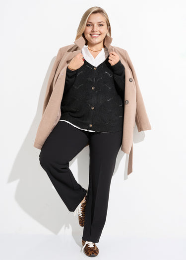 Gilet chaud maille mousseuse avec laine Noir