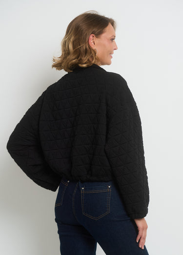 Veste zippée matelassée avec col montant Noir