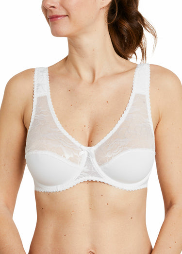 Soutien-gorge armatures effet dentelle Blanc