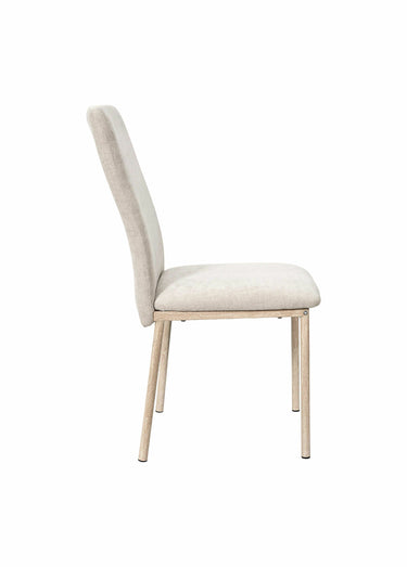 Chaises assise tissu maille chenille Beige