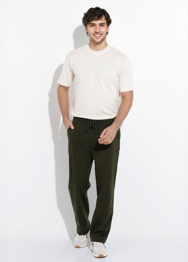 Pantalon élastiqué confort style casual Kaki