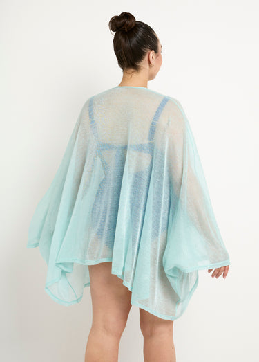 Kimono de plage emmanchures descendues Menthe