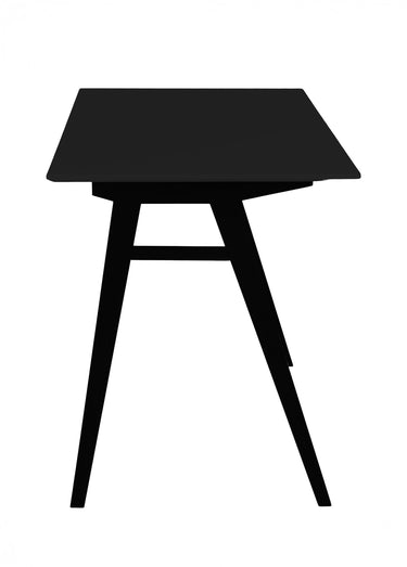 Bureau scandinave foncé, pieds compas Noir