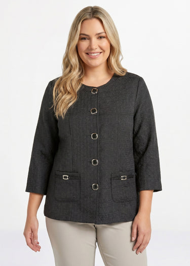 Veste ras de cou manches 3/4 Noir