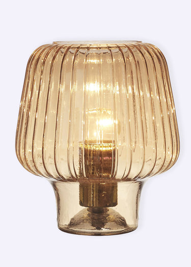 Lampe à poser en verre fumé coloré 1A Marron