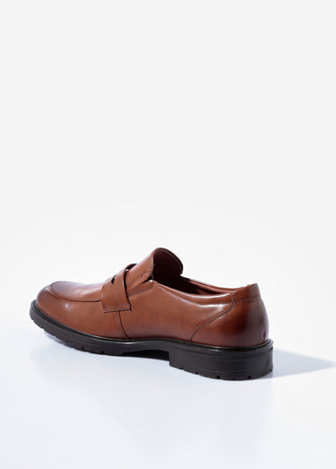 Mocassins simili cuir, patte ton sur ton Camel