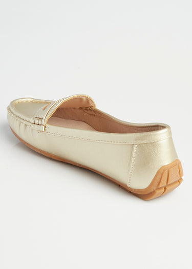 Mocassins plats bride ton sur ton Dore
